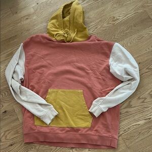 Urban Outfitters Pink and Yellow Colorblock Sweatshirt